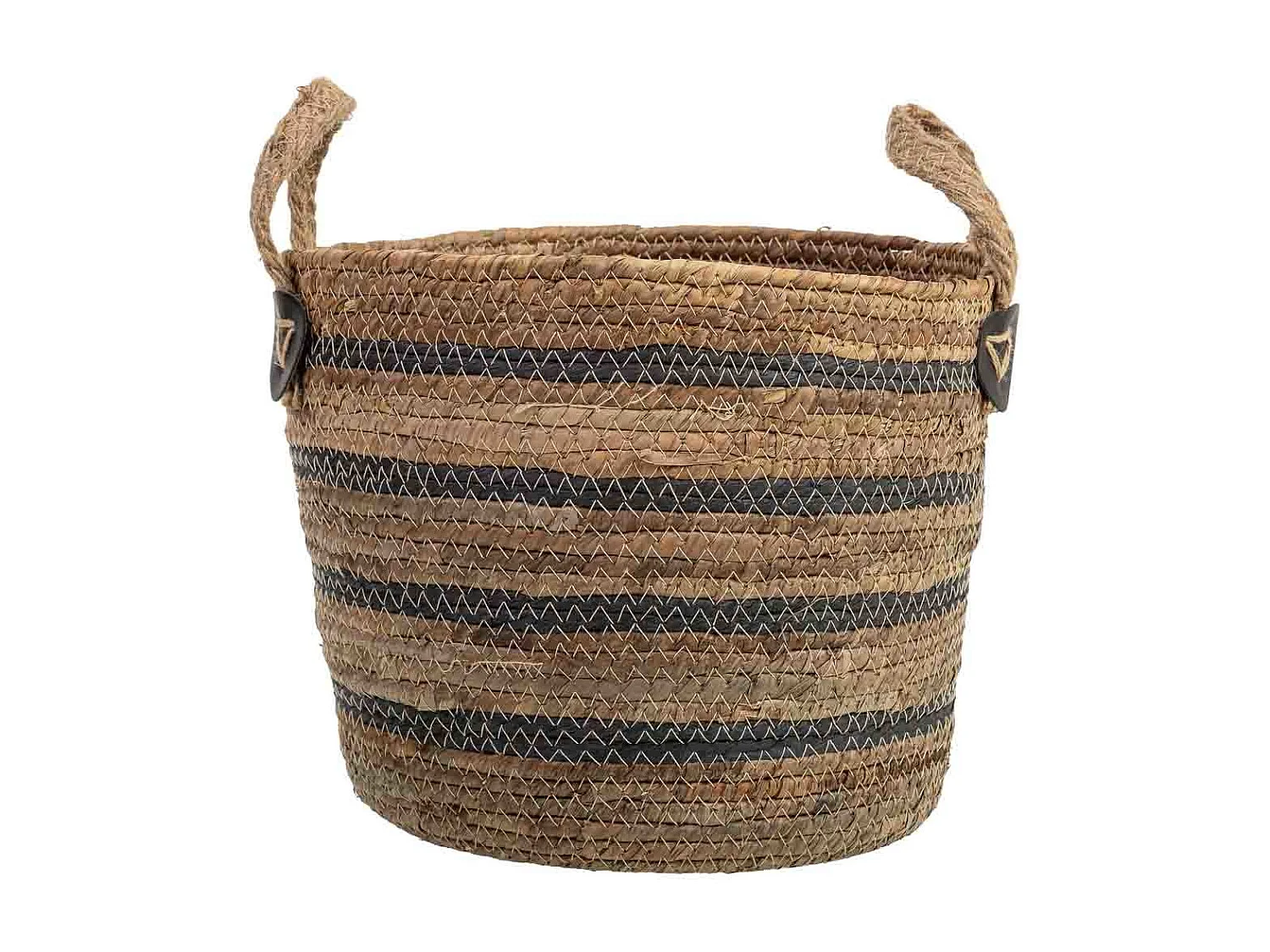 Cesto de fibra de folha de bananeira e corda torcida de papel D30x25,5