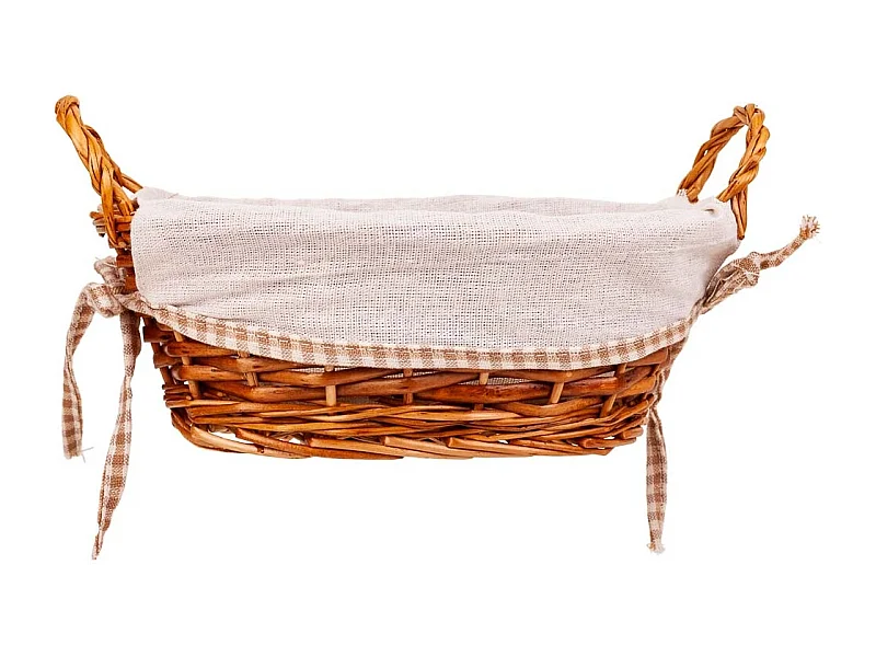 Panera mimbre forrada marrón 26x18x11