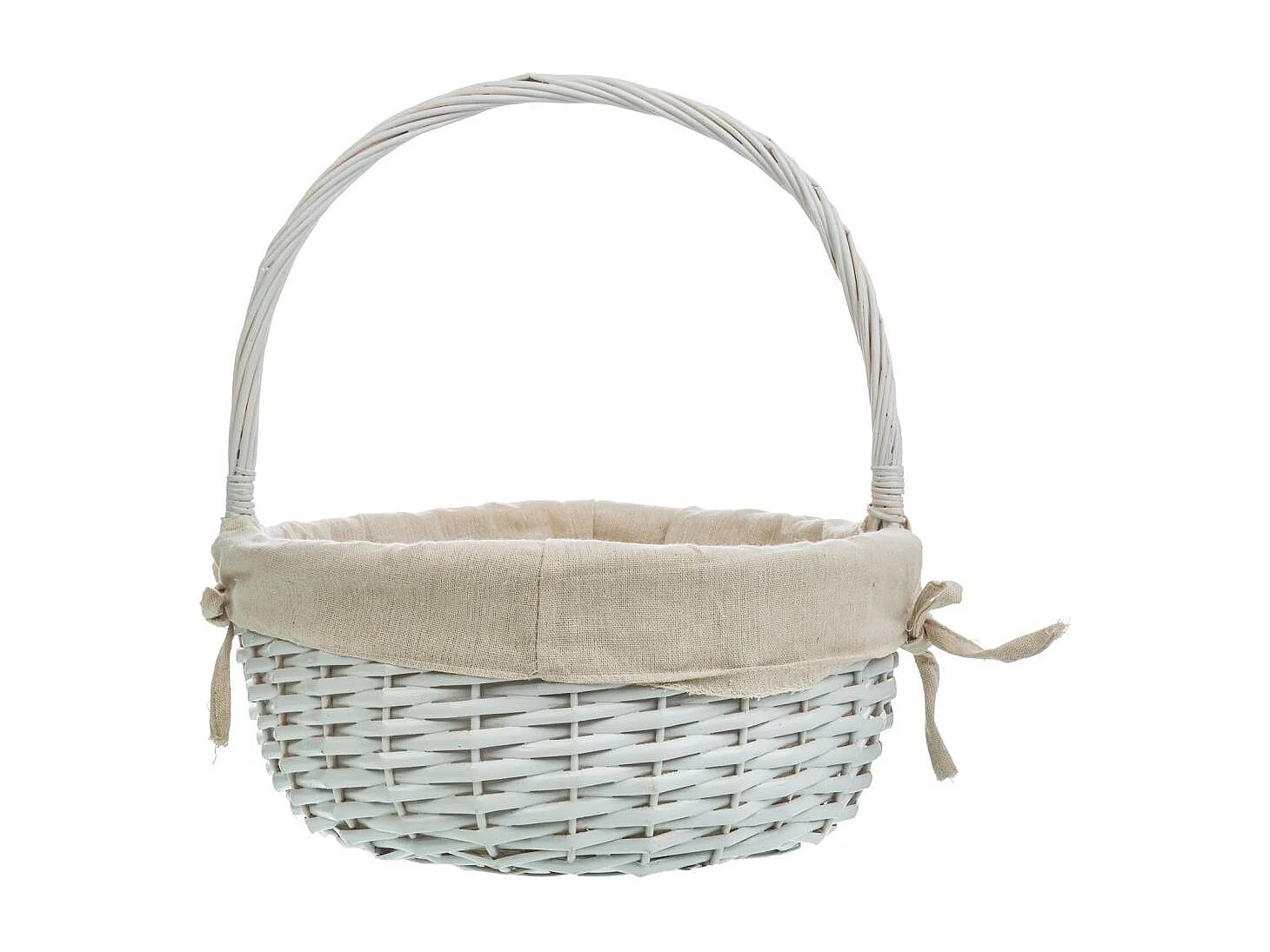 Ensemble de 3 paniers en osier blanc doublés