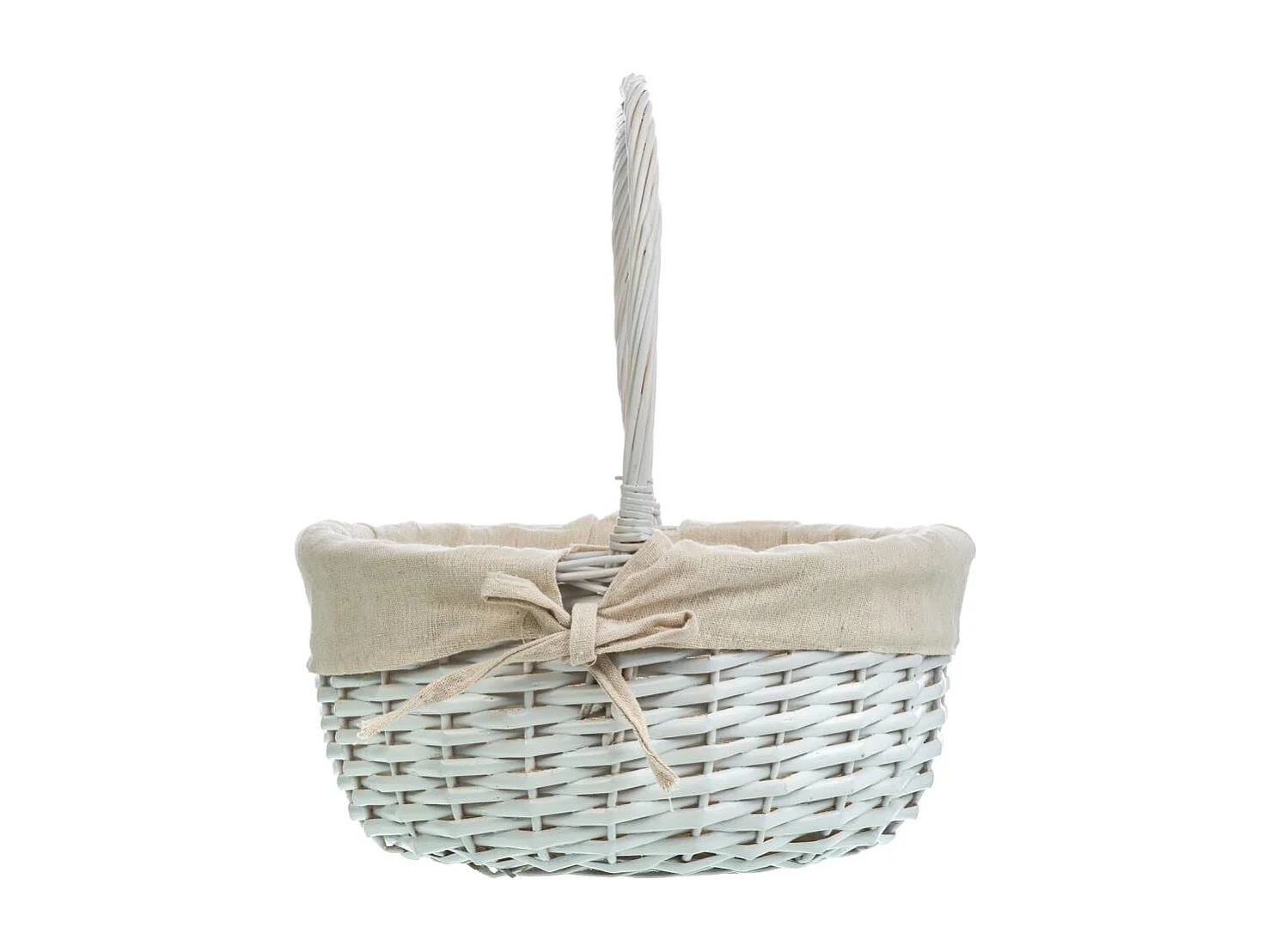 Ensemble de 3 paniers en osier blanc doublés