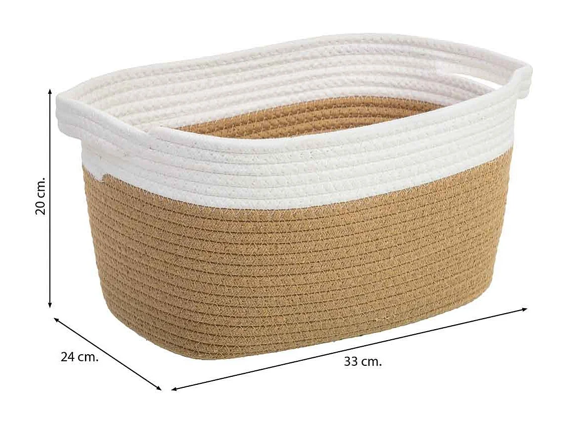Cestino in corda di cotone intrecciata 33x24x20