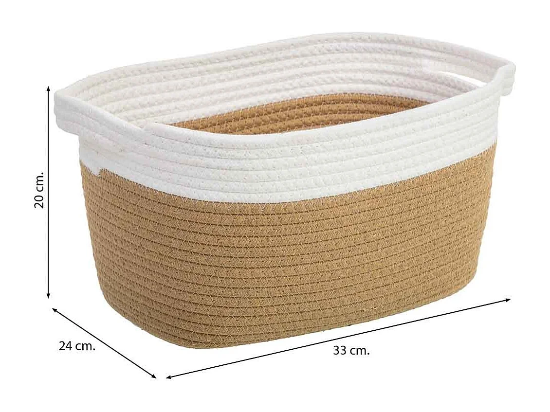 Panier en corde de coton tressée 33x24x20