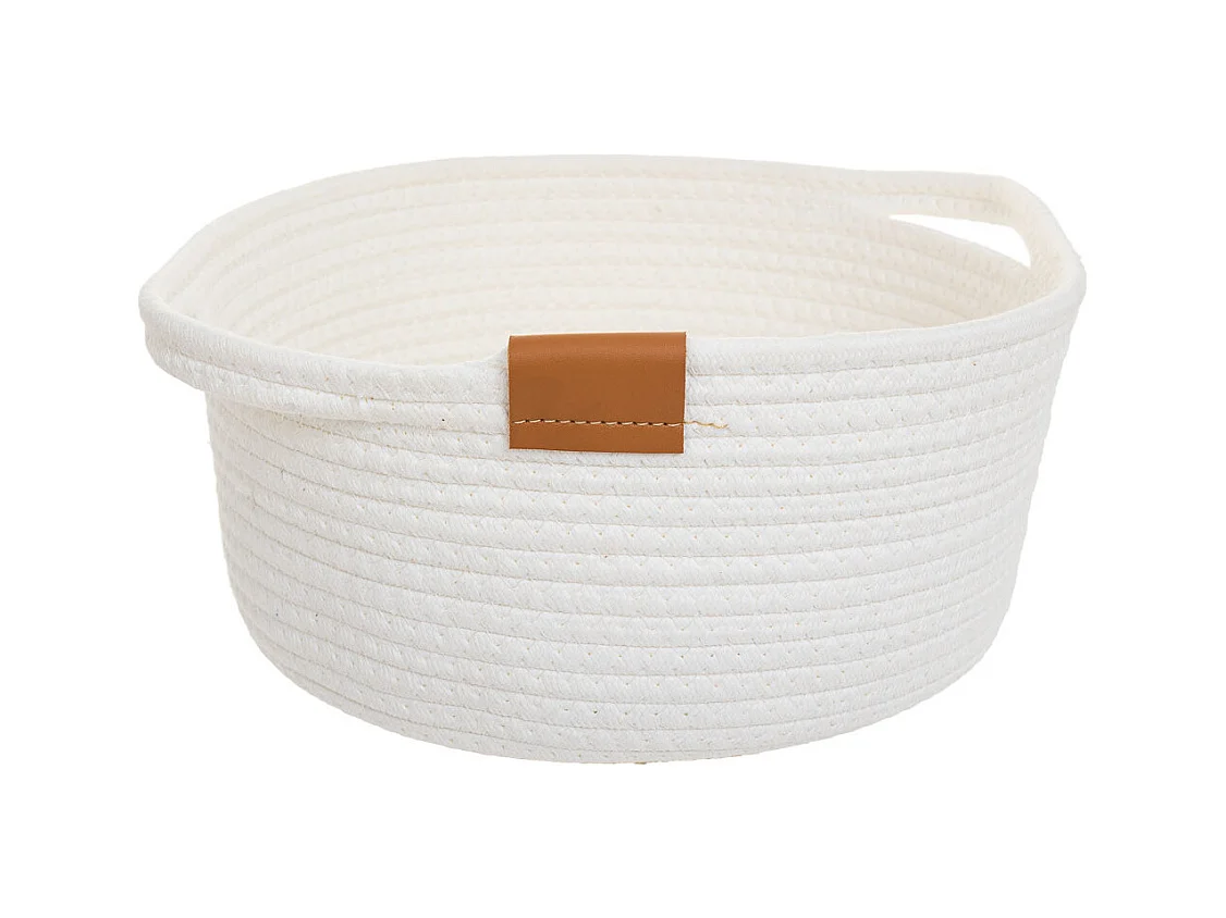 Panier en coton en blanc D32,5x13