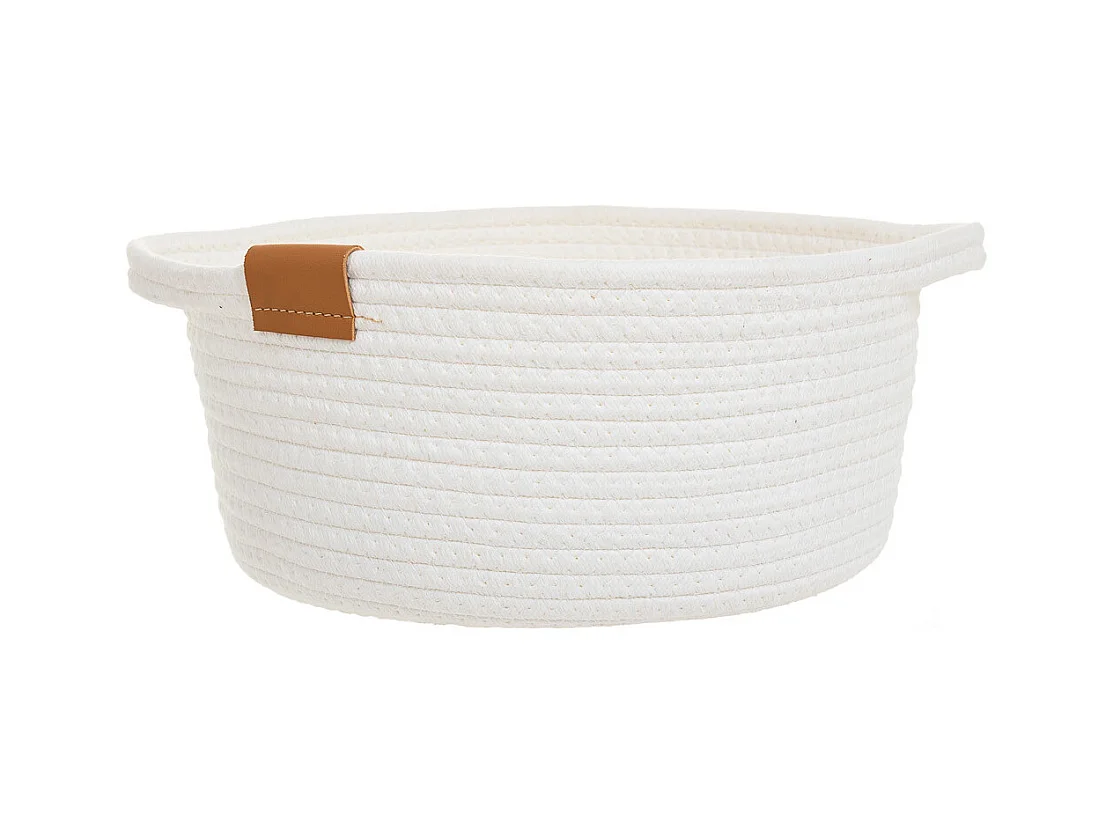 Panier en coton en blanc D32,5x13