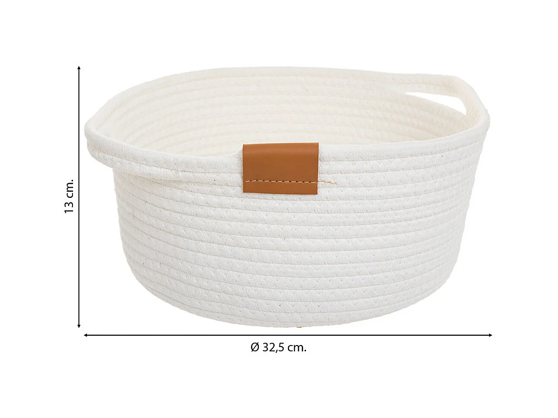 Panier en coton en blanc D32,5x13