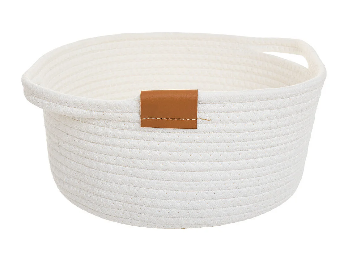 Cestino in cotone bianco D32,5x13