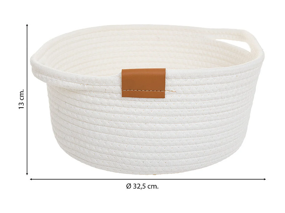 Cestino in cotone bianco D32,5x13