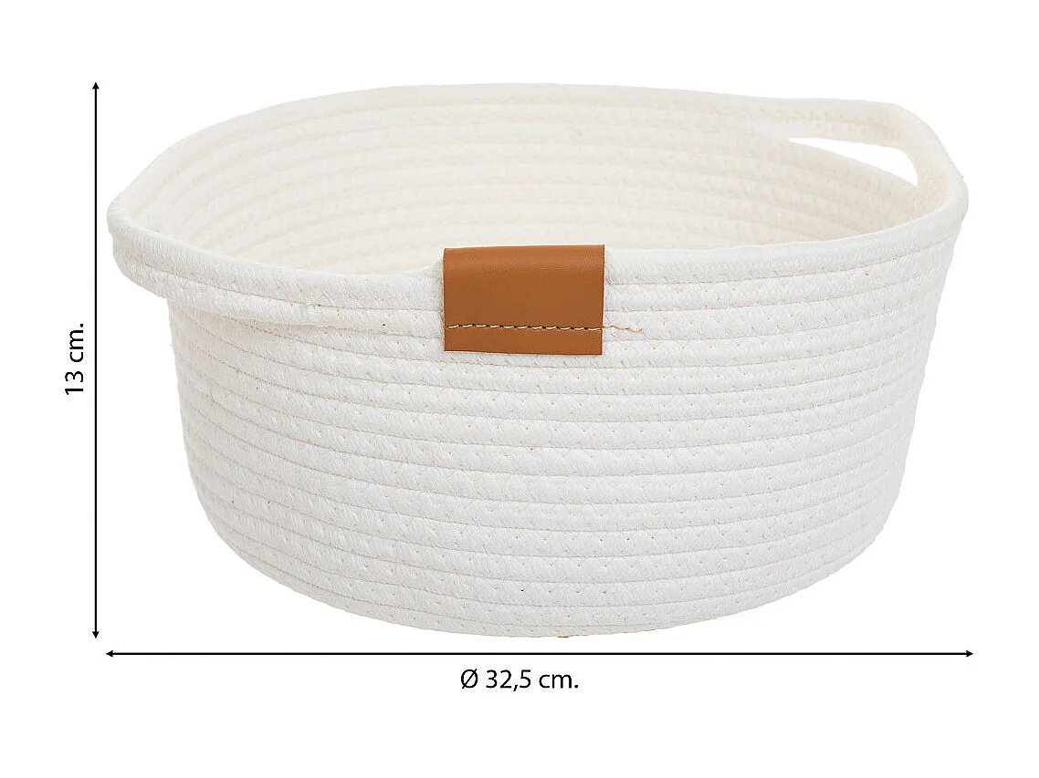 Cesto de algodão em branco D32,5x13