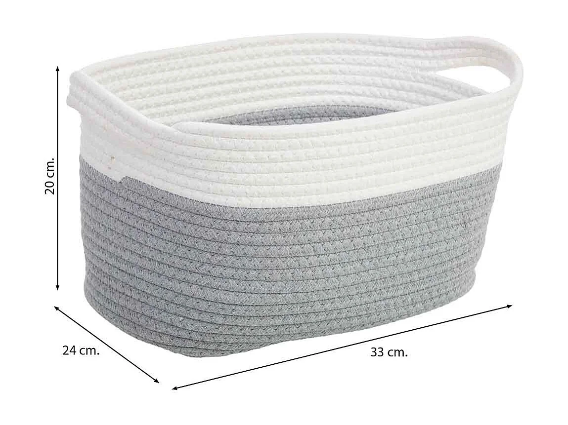 Panier en coton tressé 33x24x20