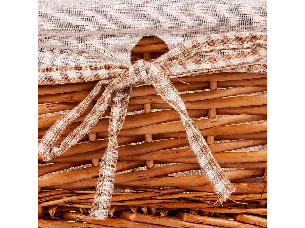 Set de 3 paniers en osier doublés marrons