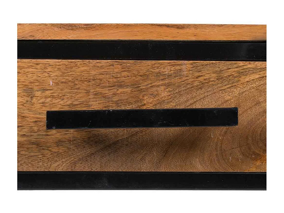 Konsole aus Holz und Metall mit 3 Schubladen, 121x41x77