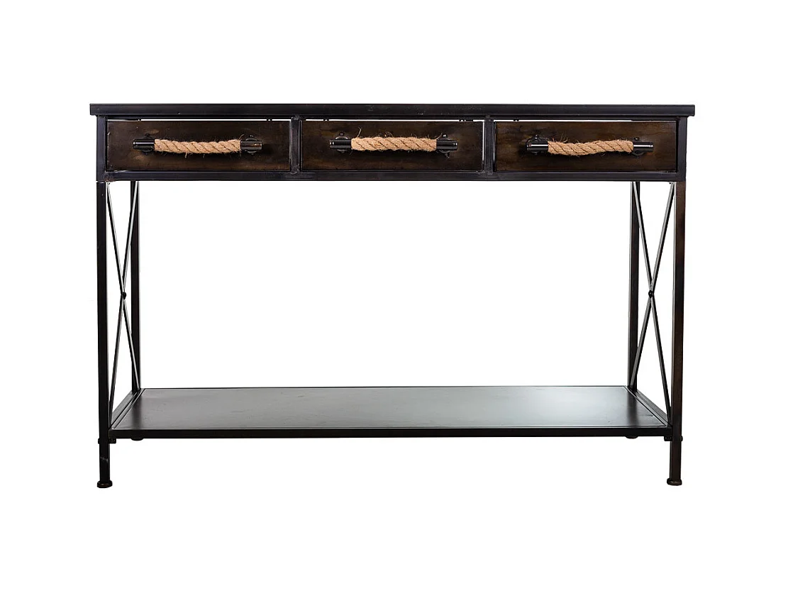 Console en métal marron 125x42x81h
