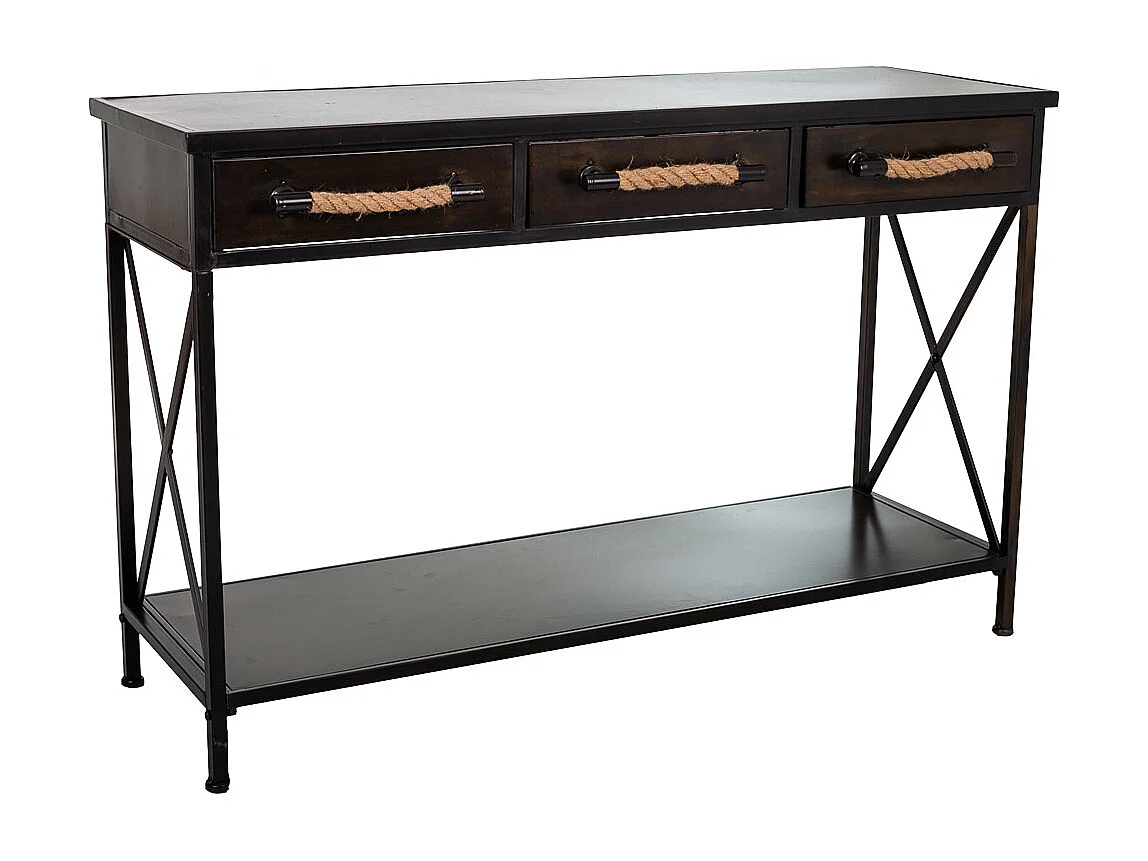 Recibidor de metal marrón 125x42x81