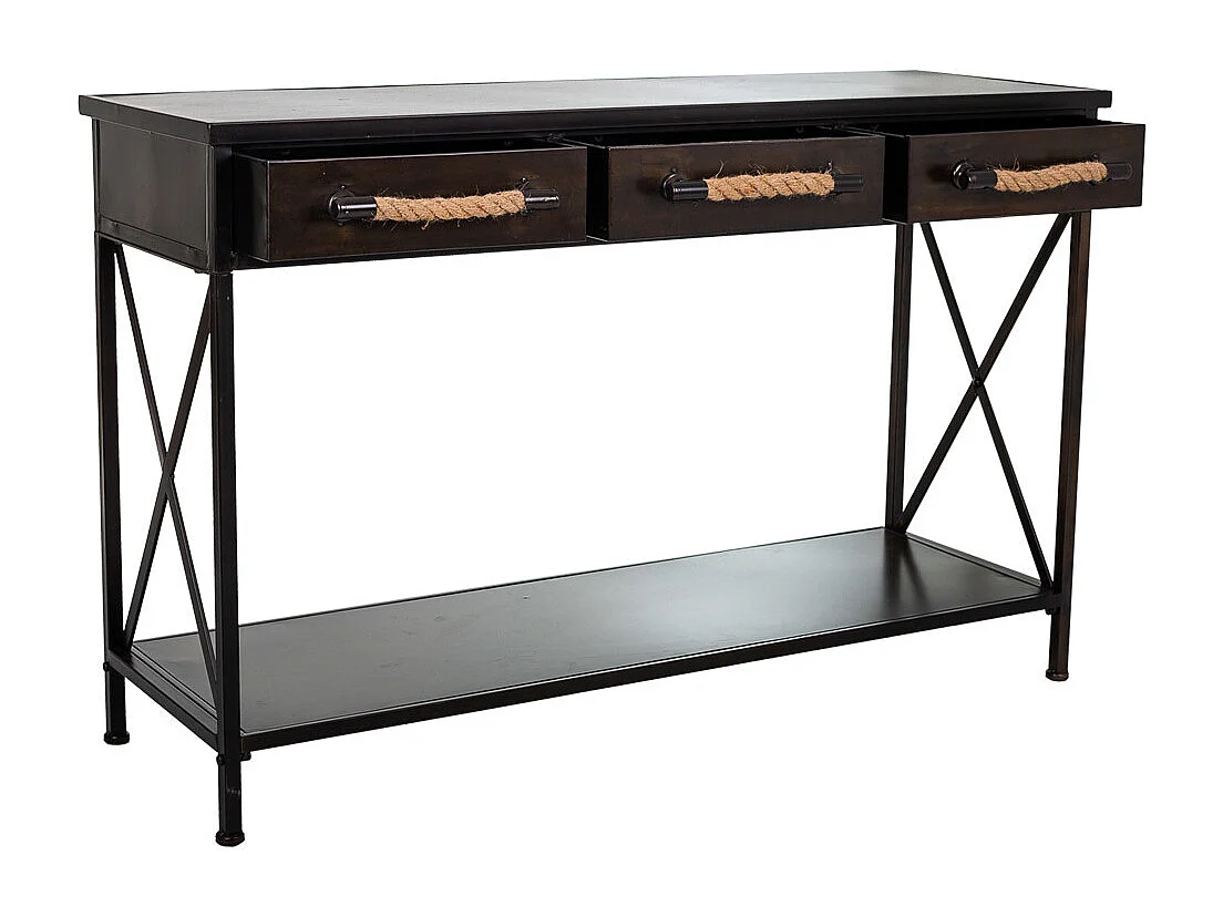 Recibidor de metal marrón 125x42x81