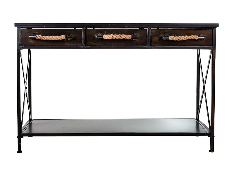 Mobile da ingresso in metallo marrone 125x42x81h