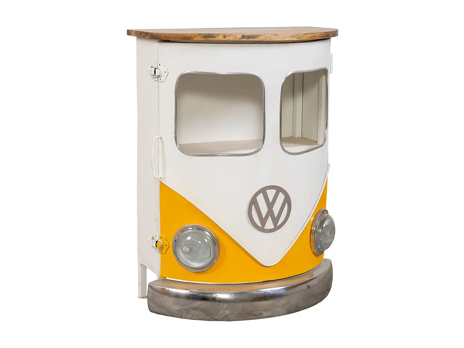 Furgone giallo in legno e metallo 50x32x75h