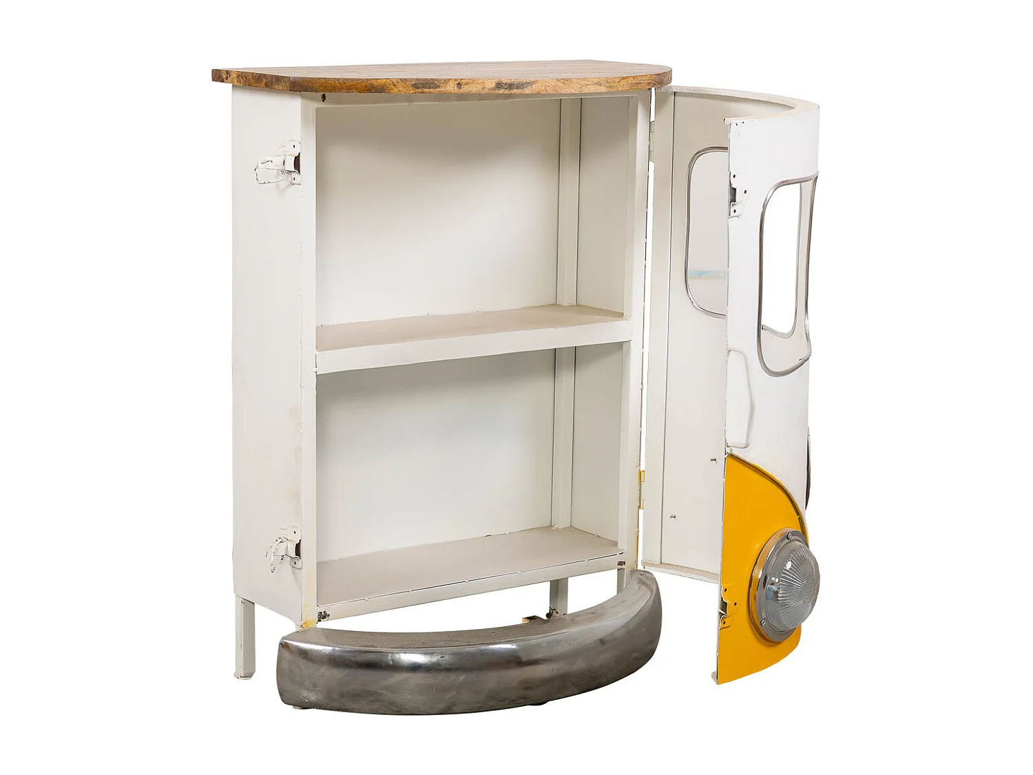 Furgone giallo in legno e metallo 50x32x75h