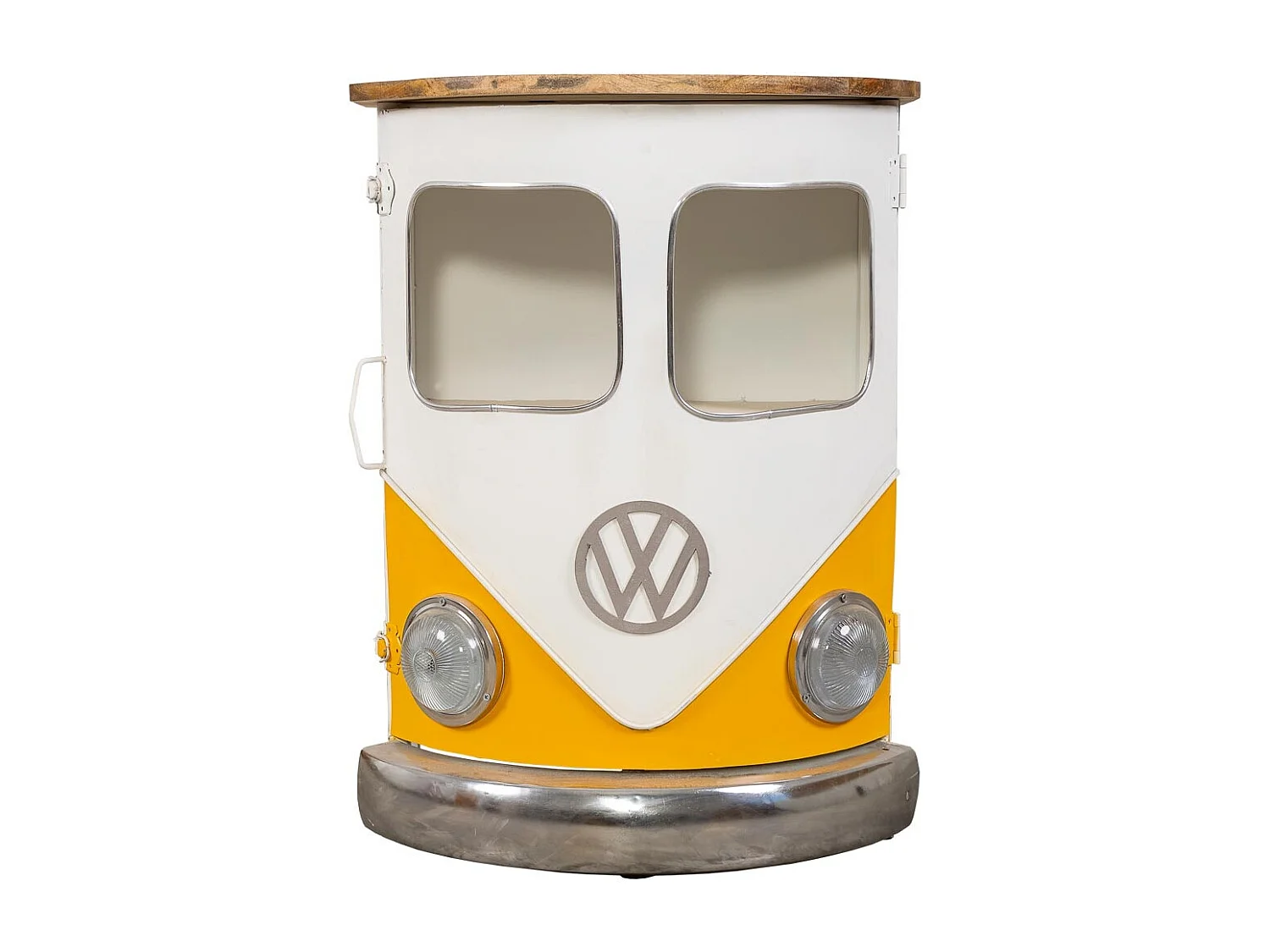 Furgone giallo in legno e metallo 50x32x75h