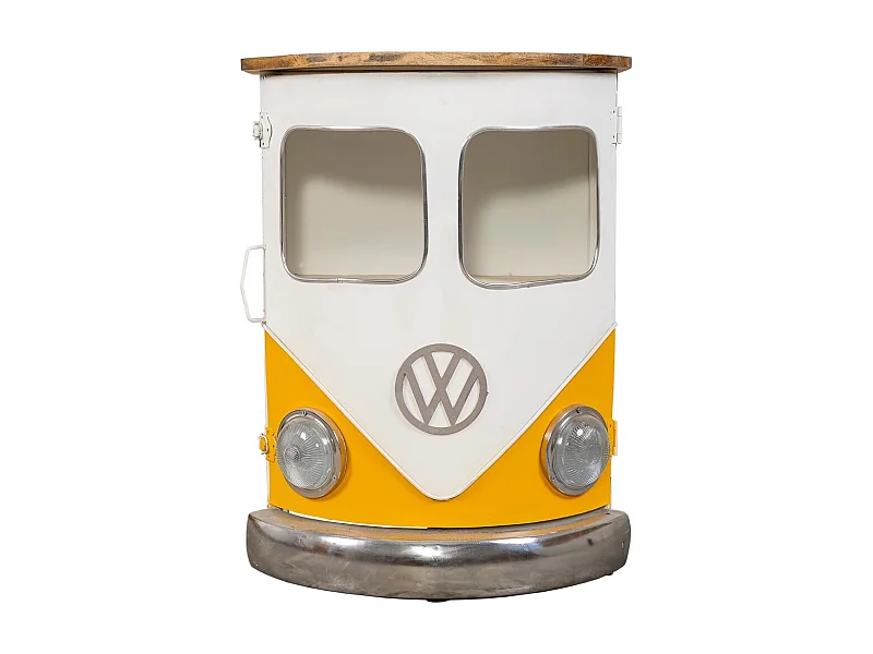 Furgone giallo in legno e metallo 50x32x75h