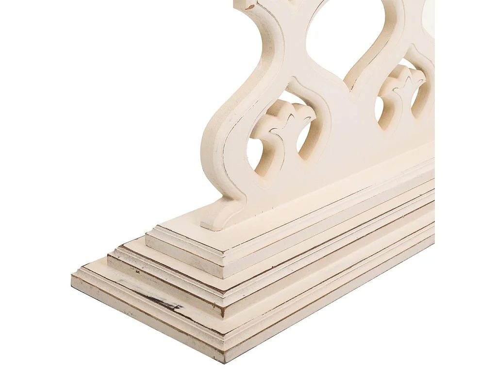 Weiße Eingangskonsole aus geschnitztem Holz 142x30x78,50h cm