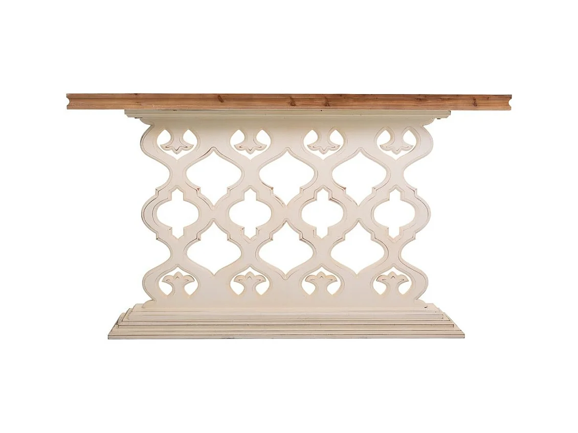 Console en bois sculpté blanc 142x30x78.50h