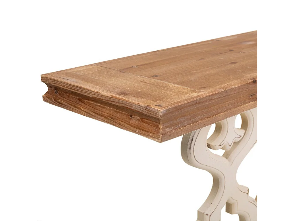 Weiße Eingangskonsole aus geschnitztem Holz 142x30x78,50h cm