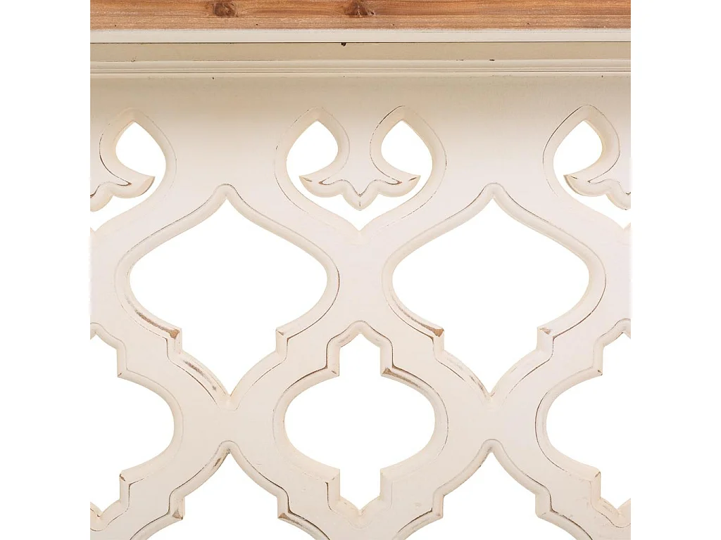 Weiße Eingangskonsole aus geschnitztem Holz 142x30x78,50h cm