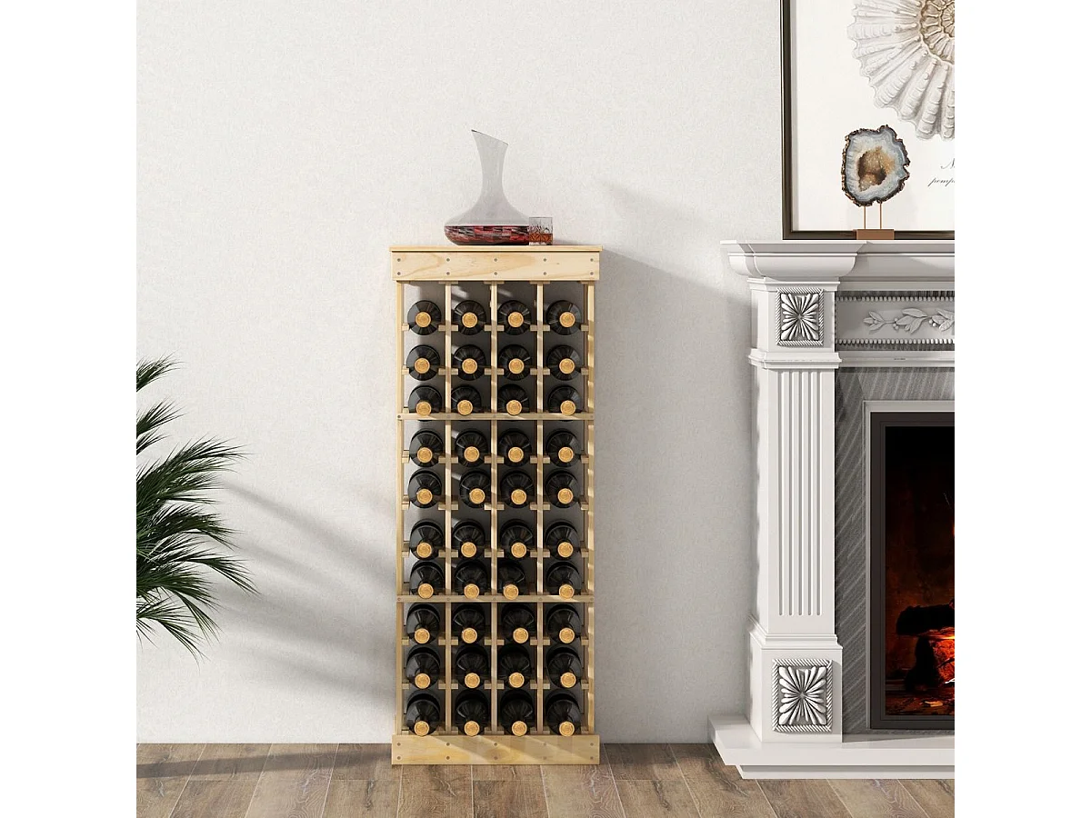 Étagère à Vin Casier à 40 Bouteilles, Range-bouteilles en Bois de Pin, <odulable 46,5 x 27,5 x 113 CM