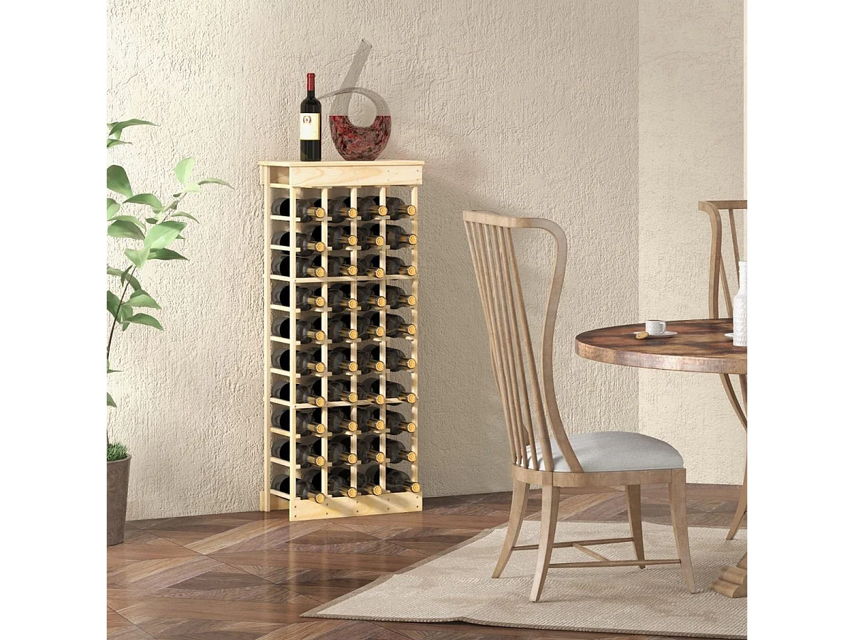 Étagère à Vin Casier à 40 Bouteilles, Range-bouteilles en Bois de Pin, <odulable 46,5 x 27,5 x 113 CM