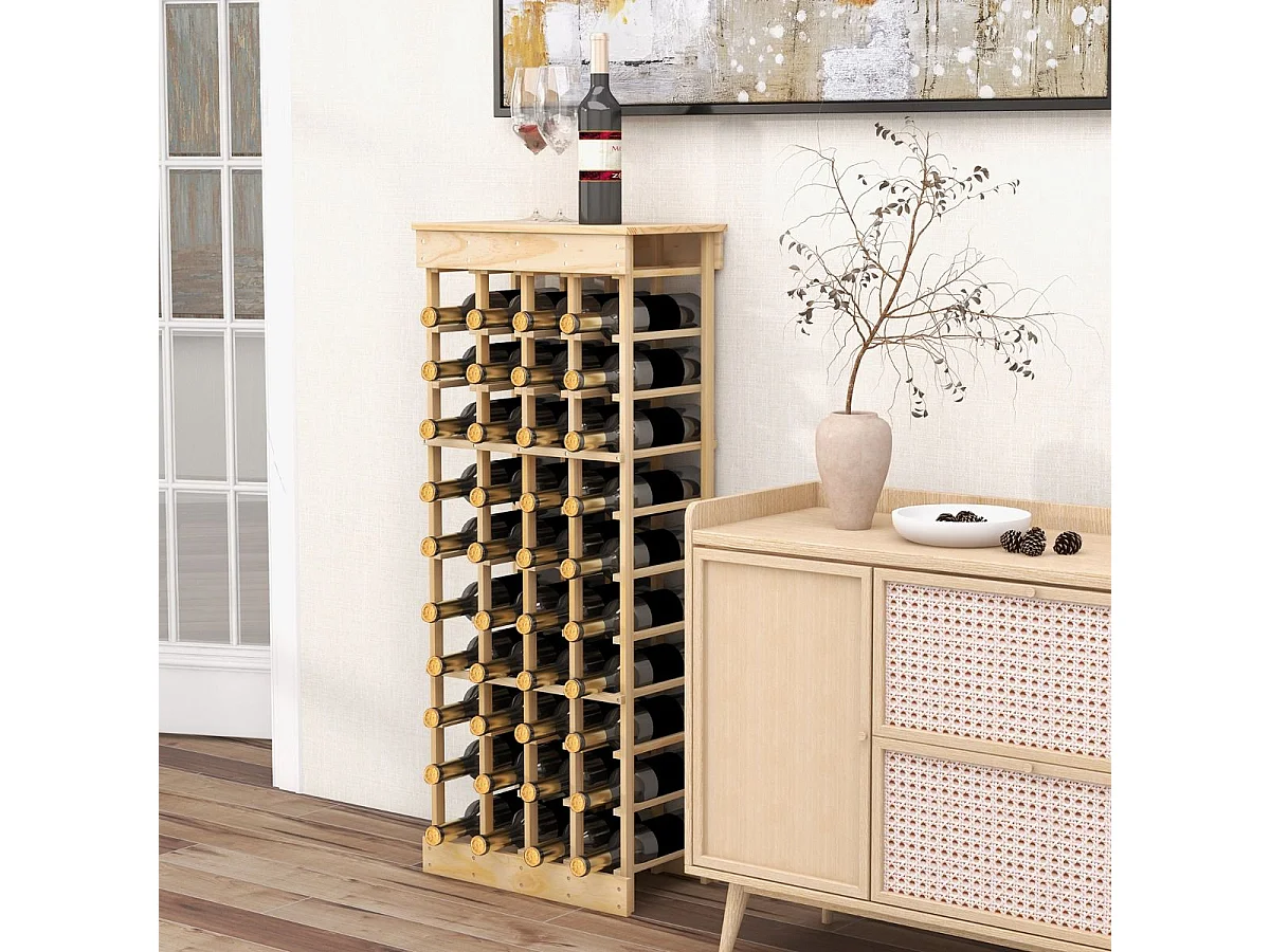 Étagère à Vin Casier à 40 Bouteilles, Range-bouteilles en Bois de Pin, <odulable 46,5 x 27,5 x 113 CM
