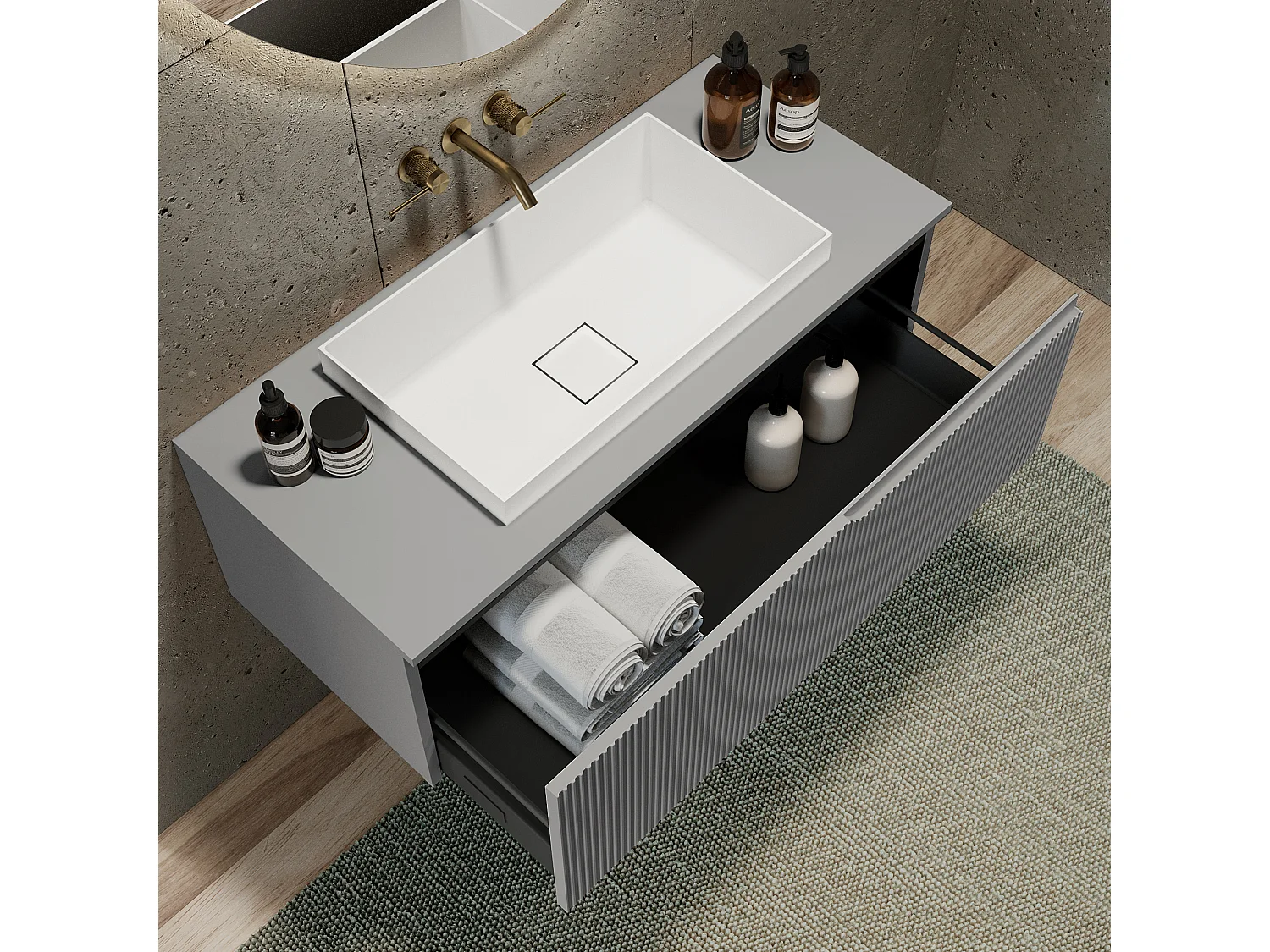 Composition 3 pieces VENERE gris matt