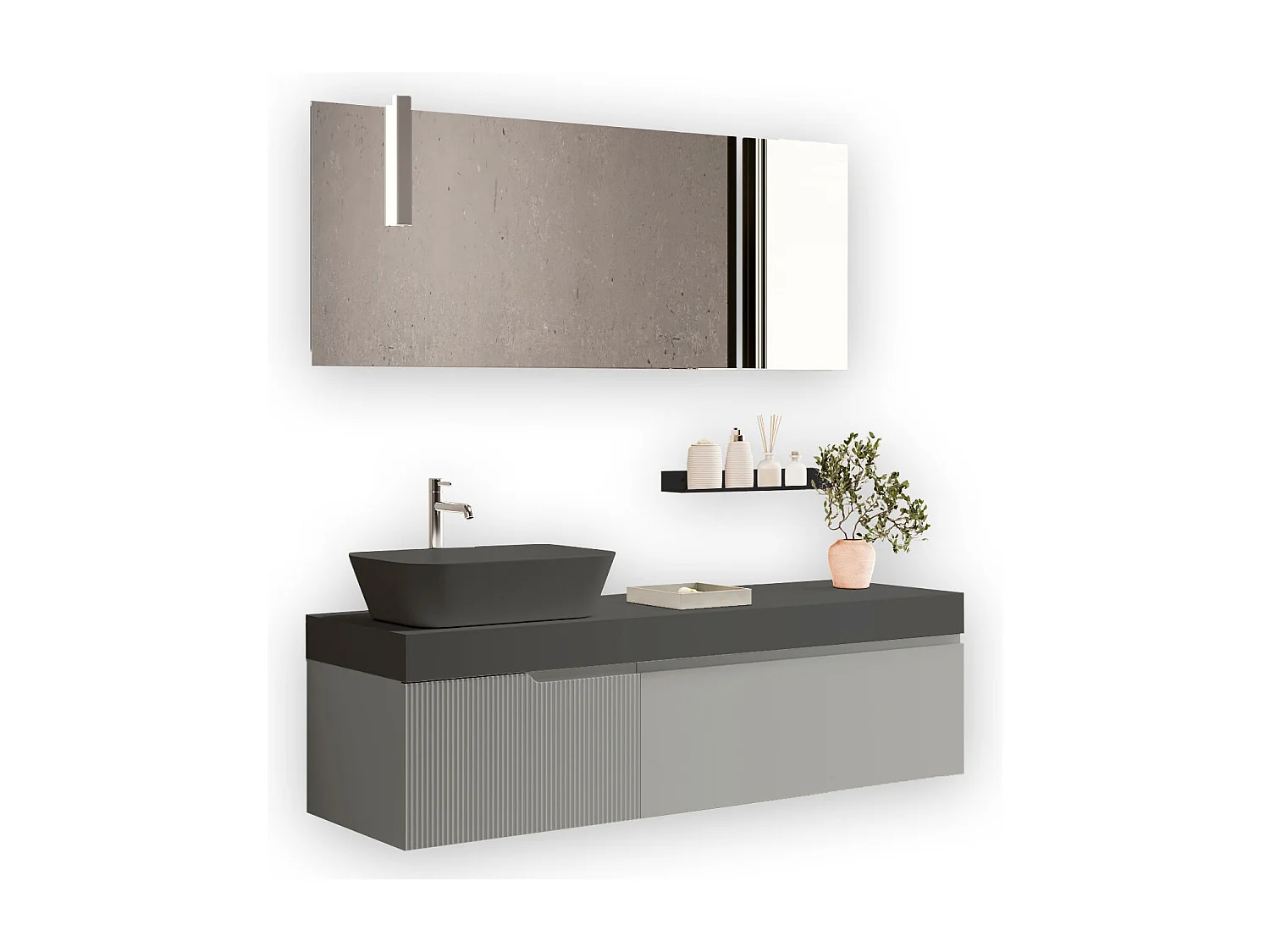 Composition 7 pieces VENERE gris mat