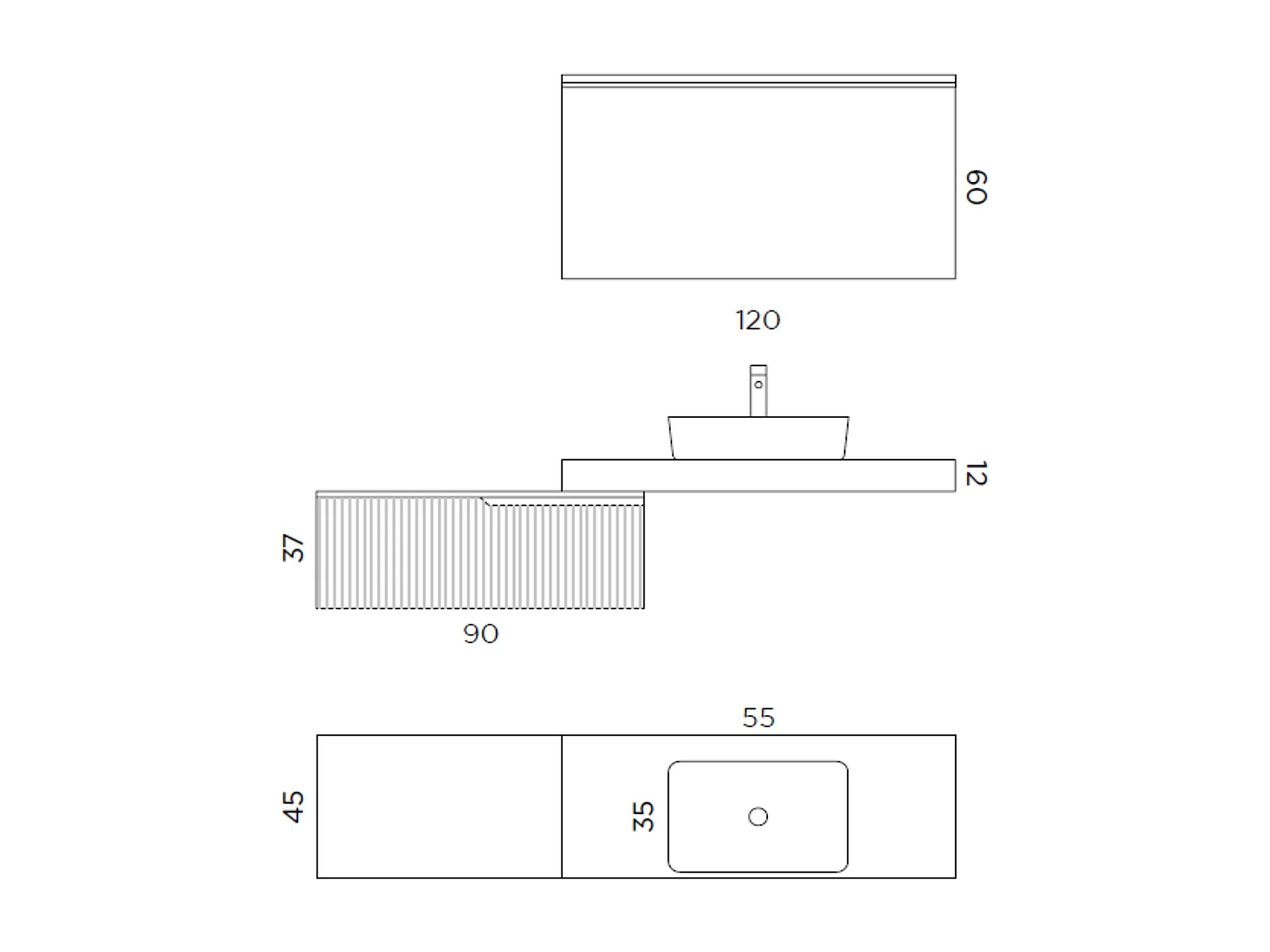 Komposition 4-teilig VENERE eiche/weiß