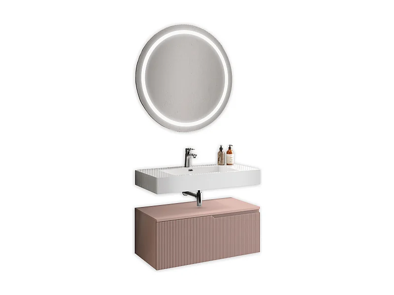 Composition 3 pieces VENERE blanc/rose poudrè