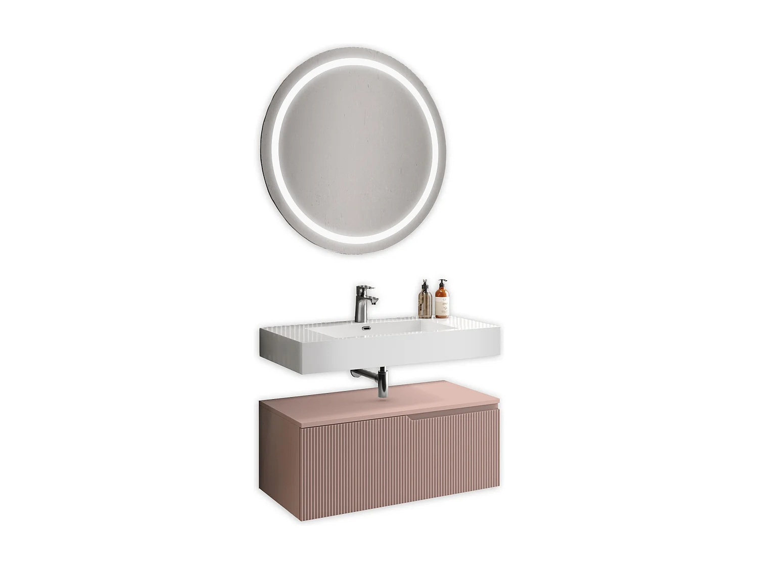 Composition 3 pieces VENERE blanc/rose poudrè