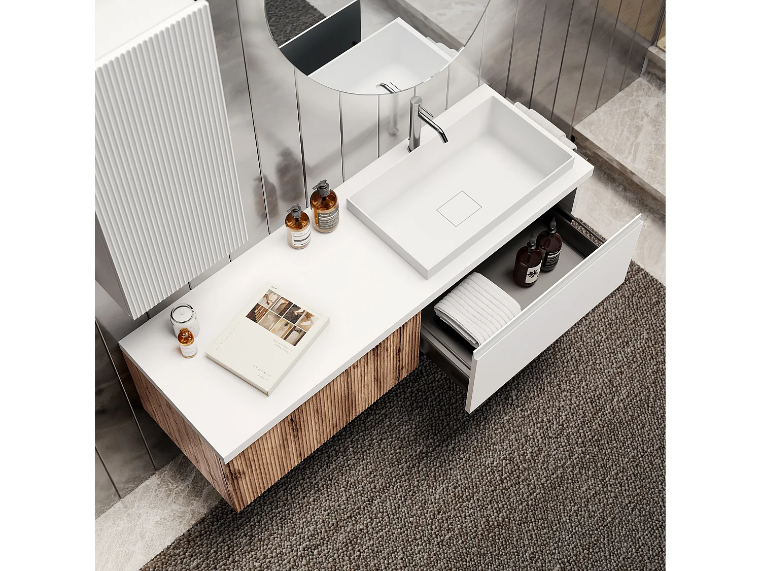 Komposition 6-teilig VENERE eiche/mattweiß