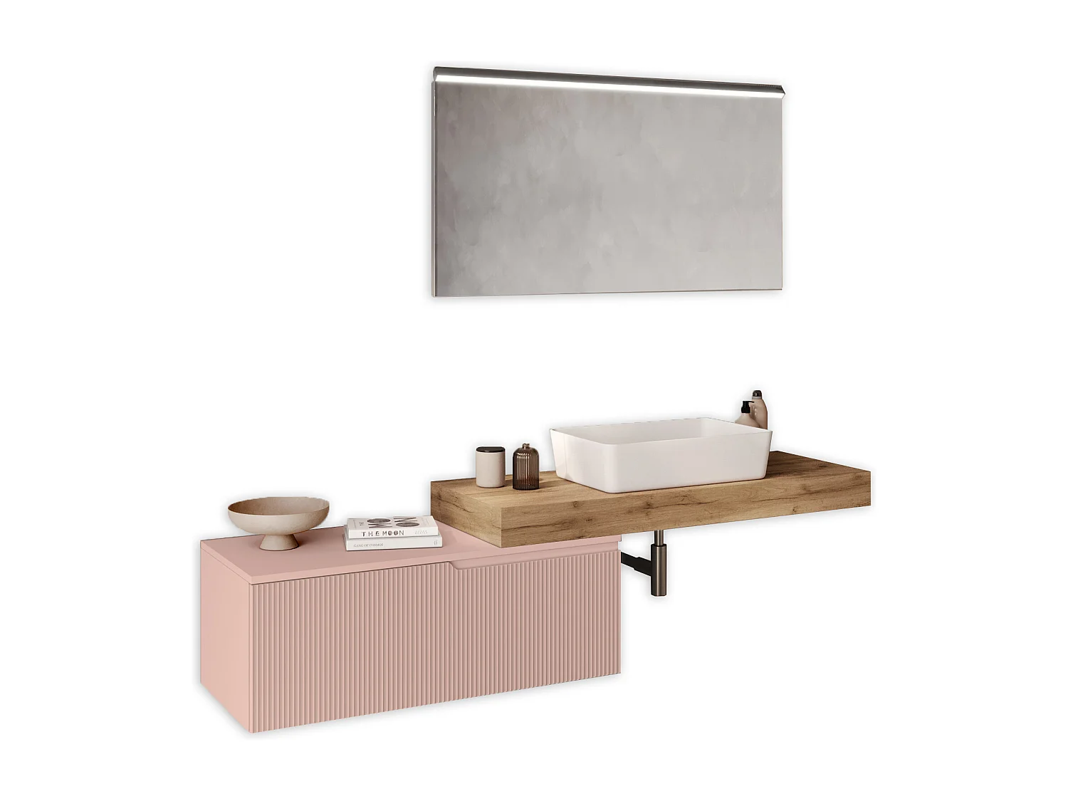 Composition 4 pieces VENERE chène/rose poudrè