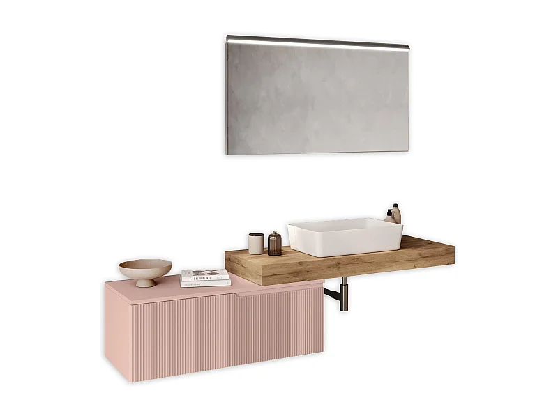 Composição 4 peças VENERE carvalho/pó rosa