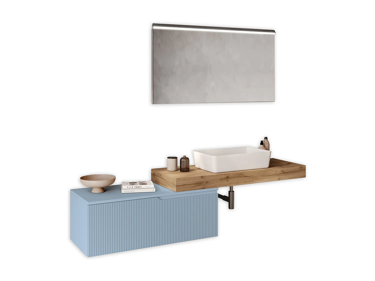 Composition 4 pieces VENERE chène miel/blue ciel tiffany