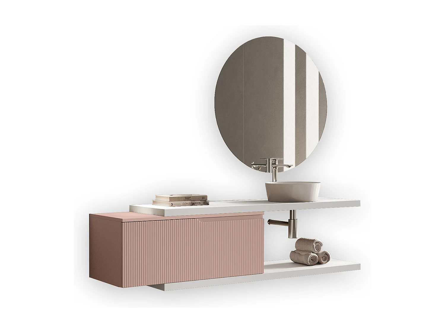 Komposition 5-teilig VENERE weiß/puderrosa