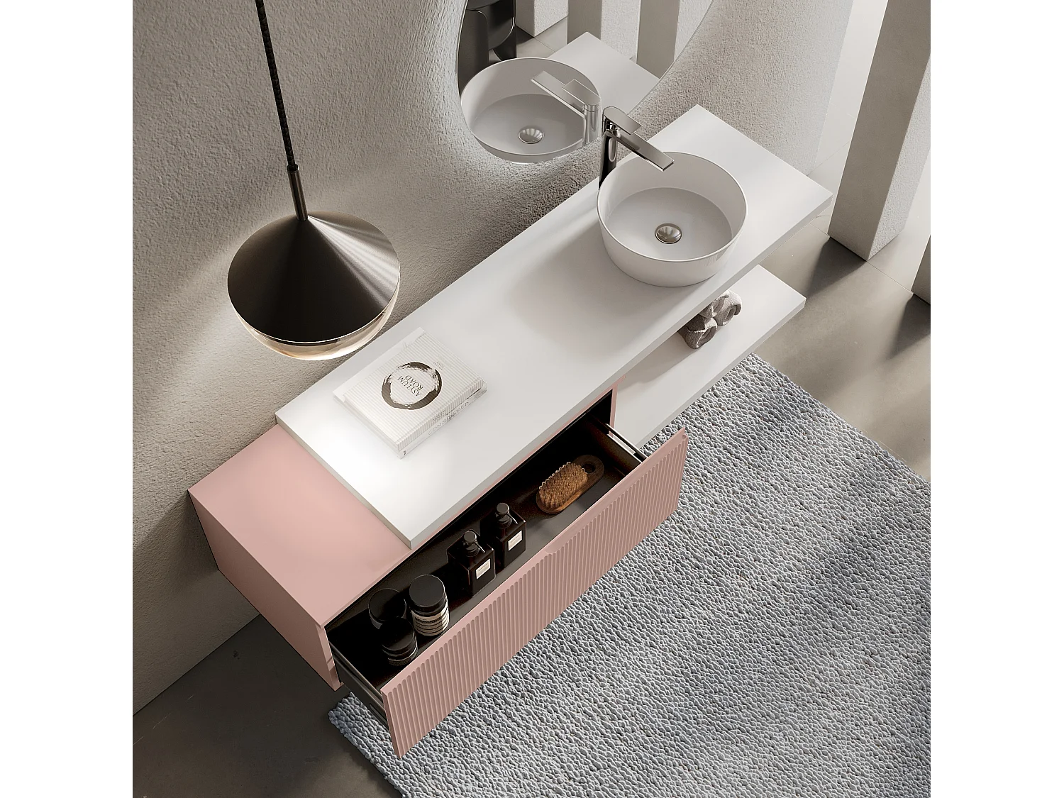 Komposition 5-teilig VENERE weiß/puderrosa