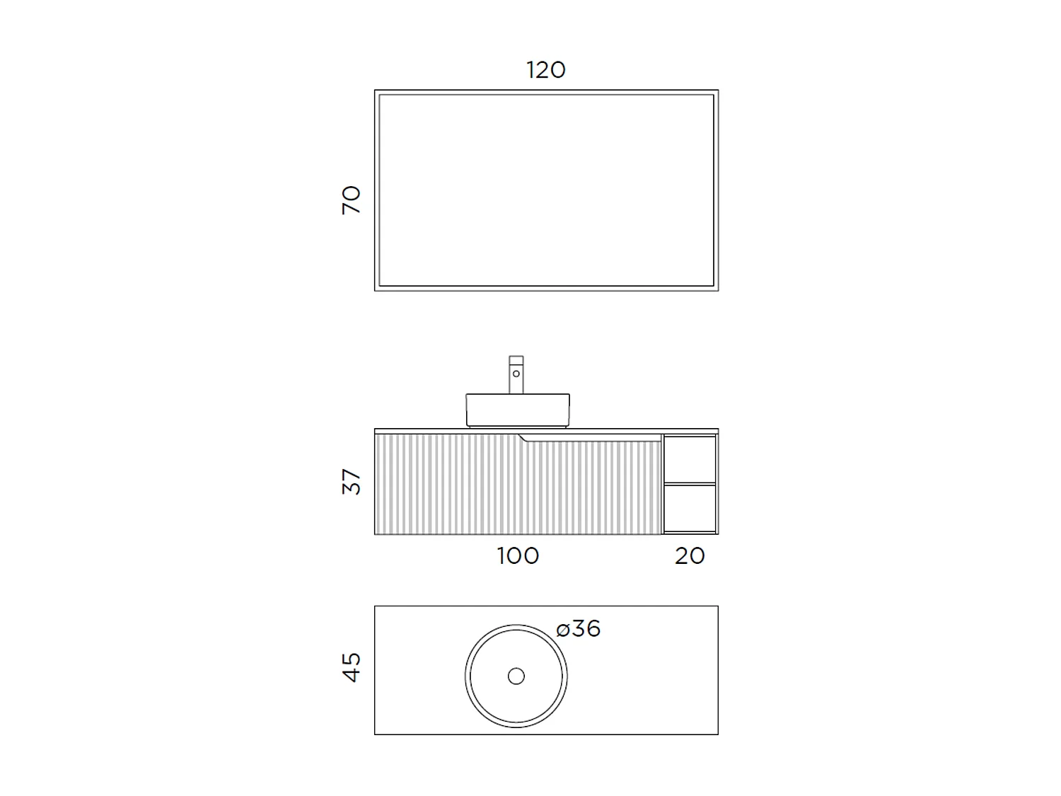 Composizione 5 pezzi VENERE rovere rio