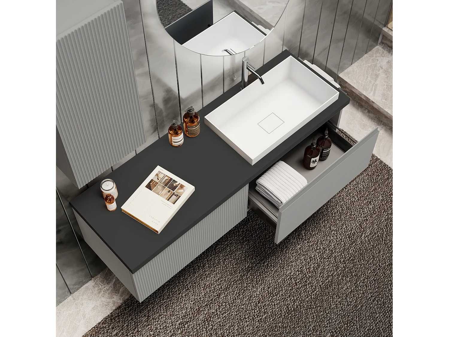 Composição 6 peças VENERE cinzento mate