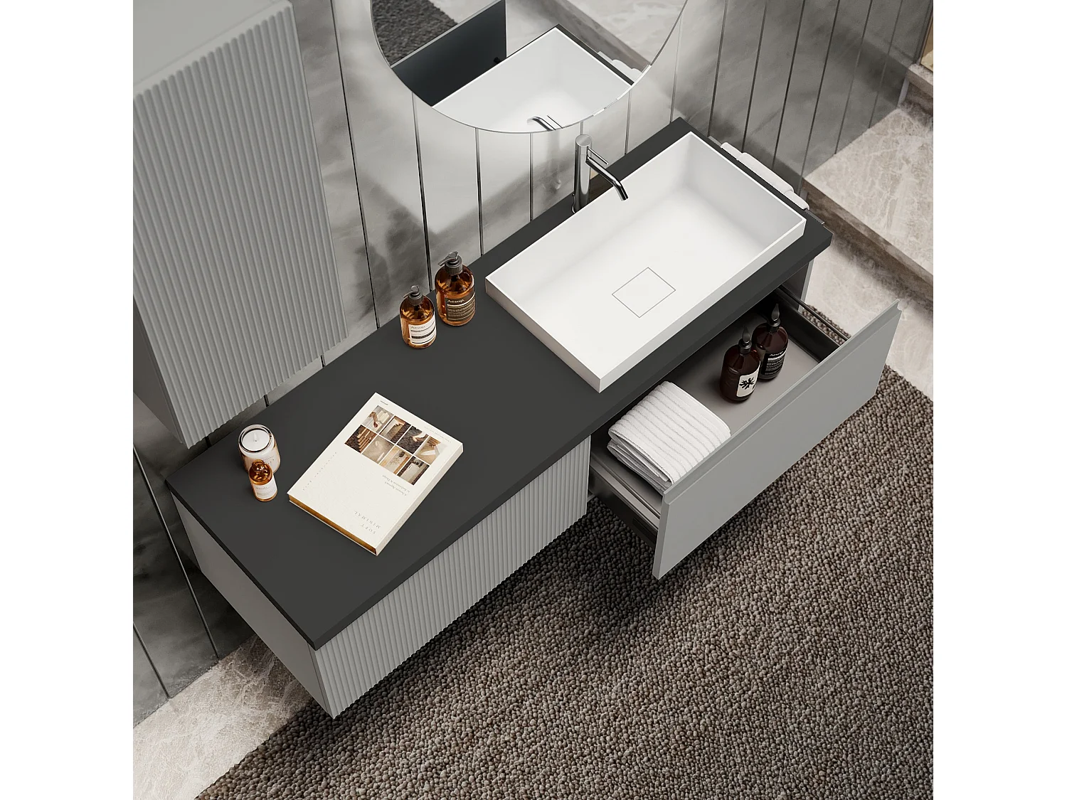 Composição 6 peças VENERE cinzento mate