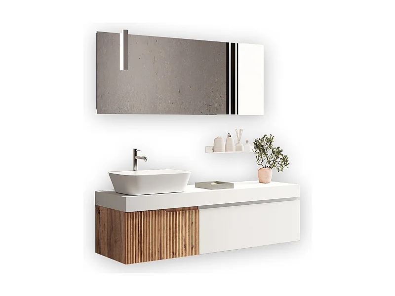 Composition 7 pieces VENERE chène/blanc mat