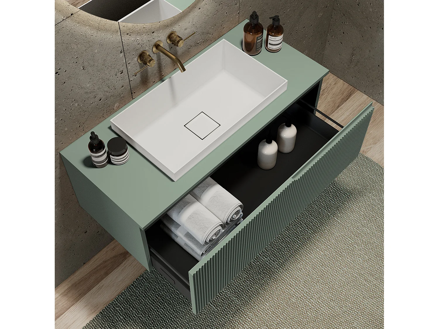 Composition 3 pieces VENERE vert sage