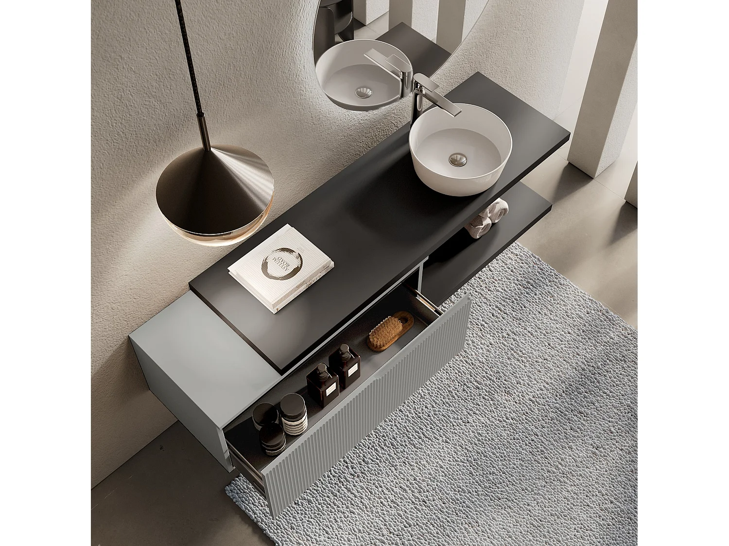 Komposition 5-teilig VENERE anthrazit/mattgrau