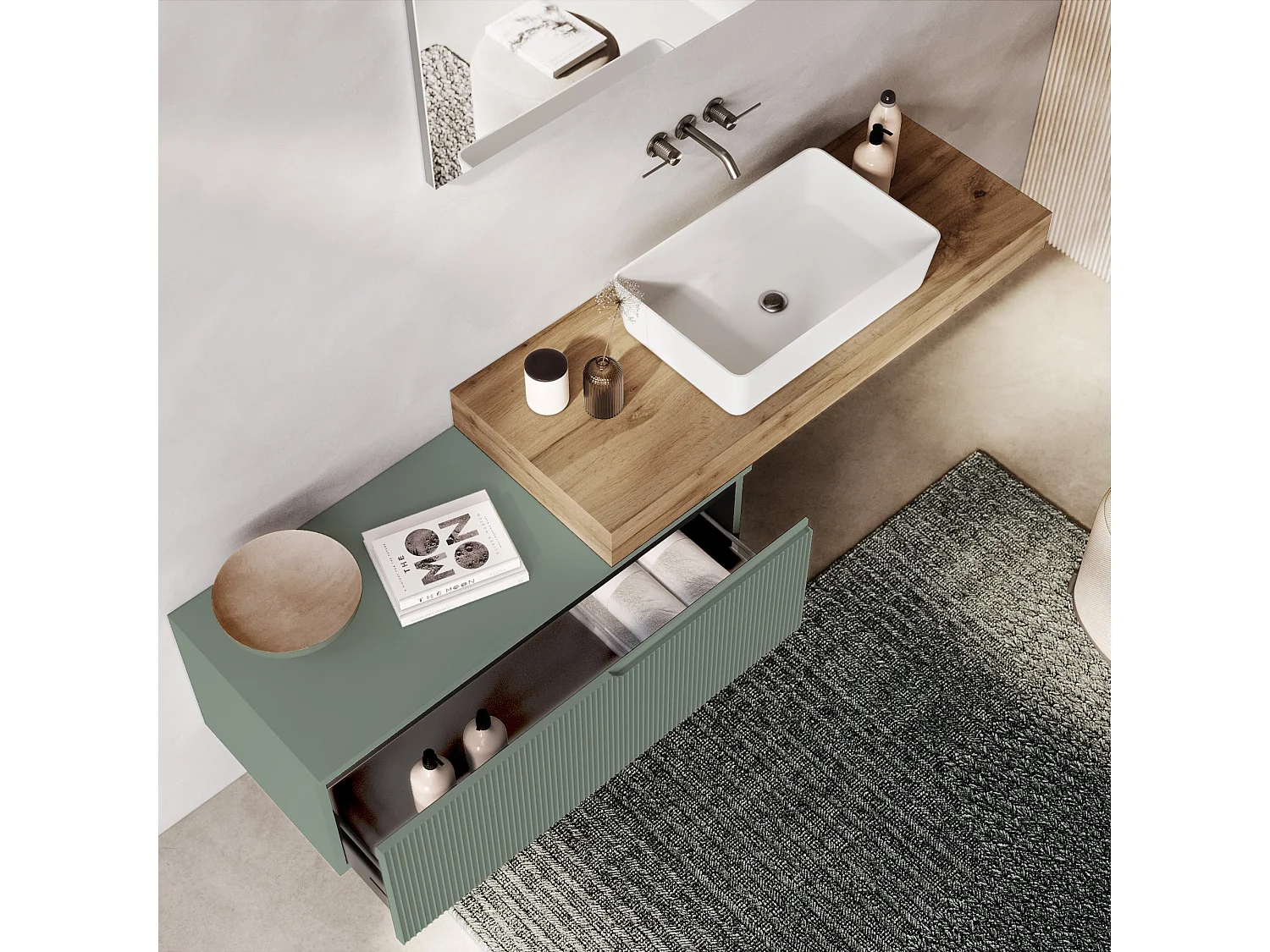 Komposition 4-teilig VENERE eiche/salbeigrün