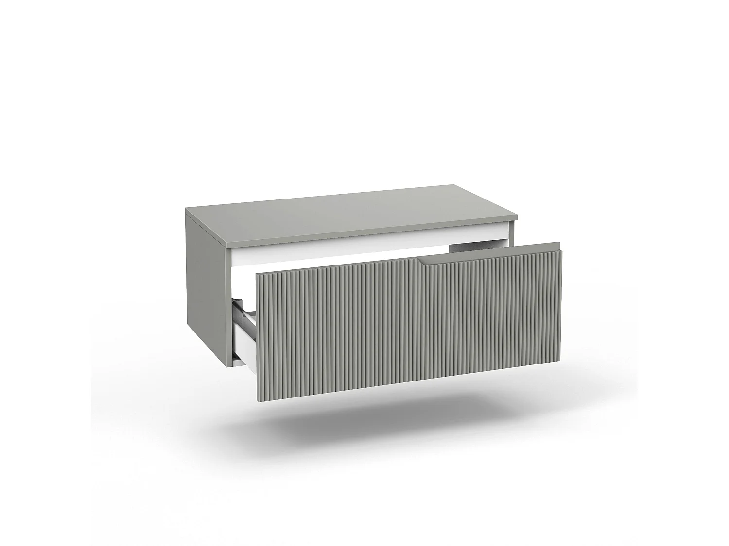 Composición 3 piezas VENERE blanco brillo/gris