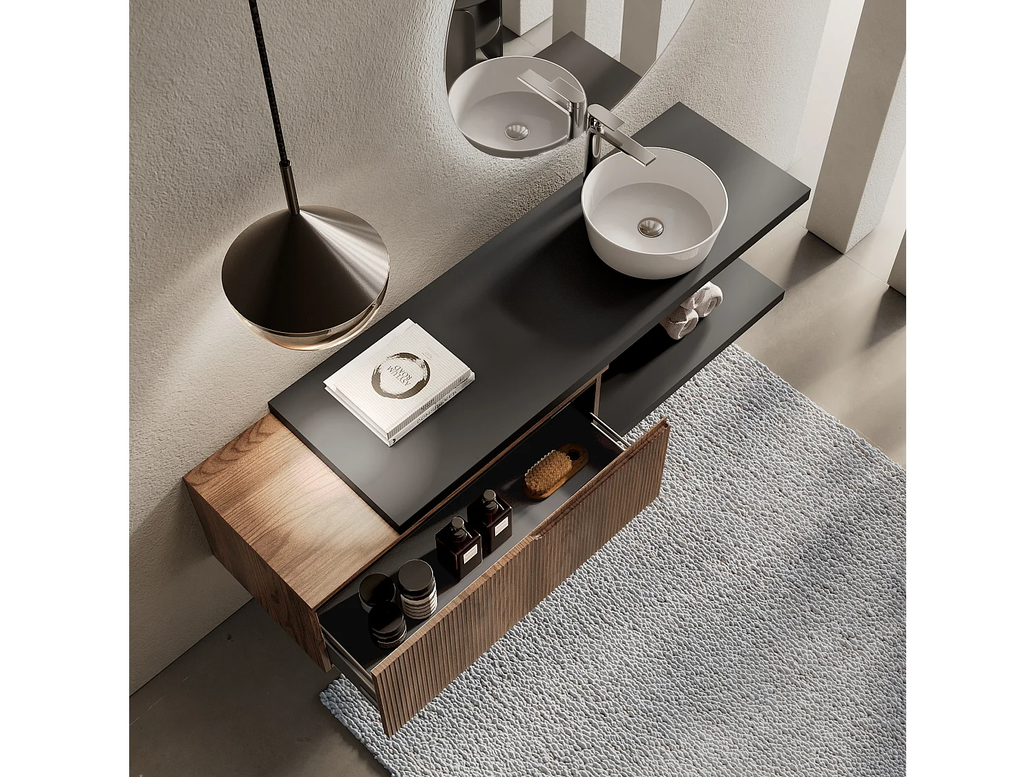 Composizione 5 pezzi VENERE antracite/rovere rio